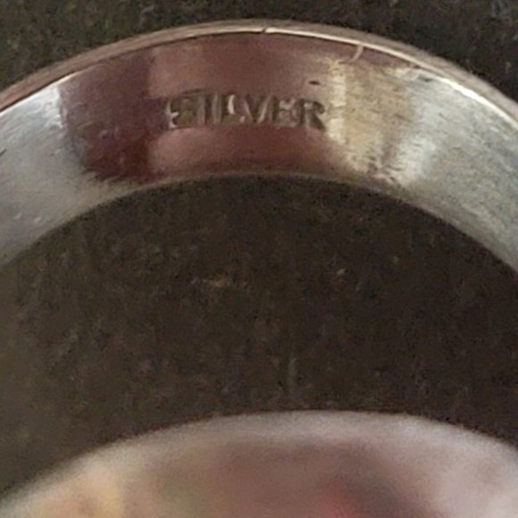 Faux Scrimshaw Silver Women's Ring with Whaling Boat Image - Size 8.5 - Picture 11 of 12